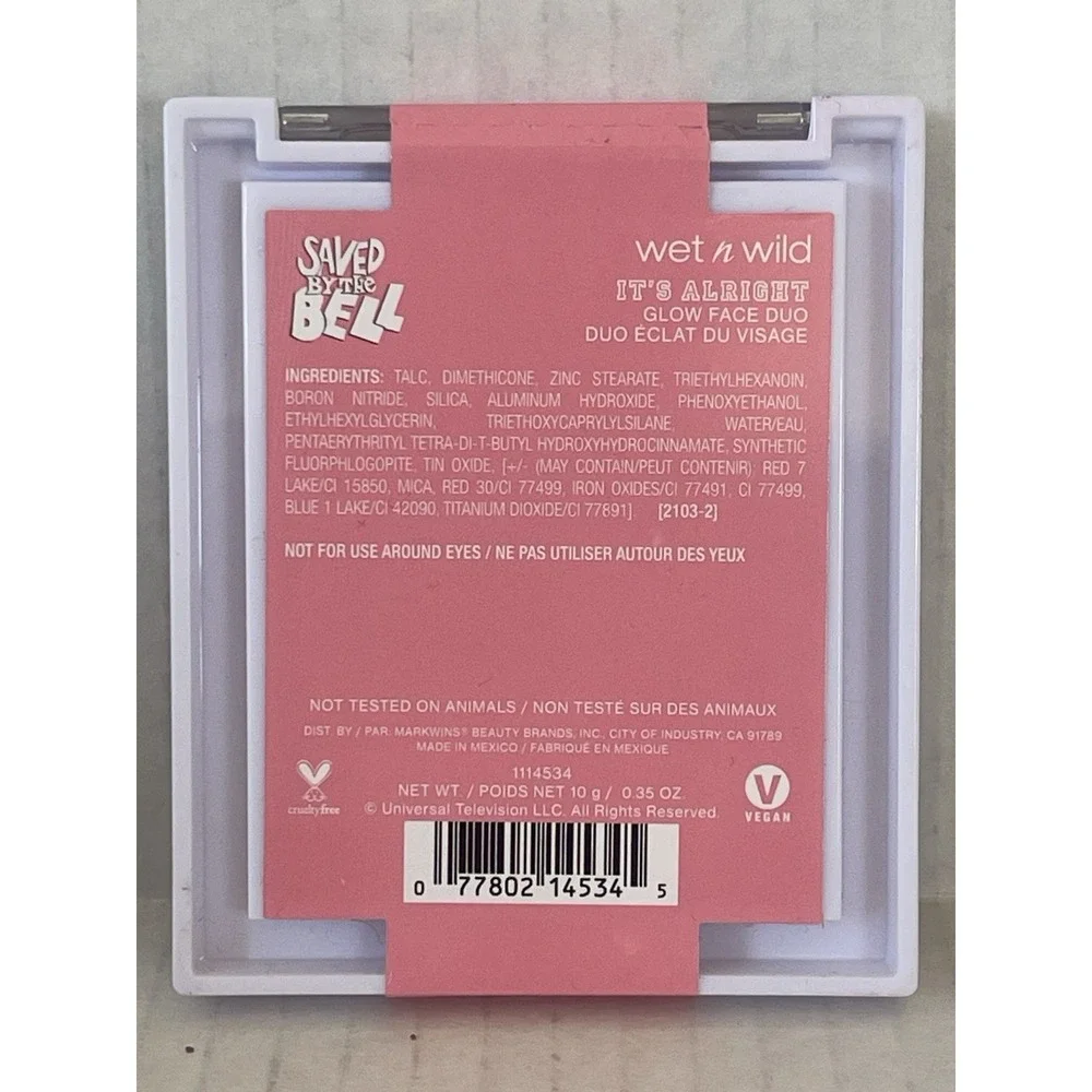 Wet n Wild Saved By The Bell It's Alright Glow Face Duo Limited Edition NEW